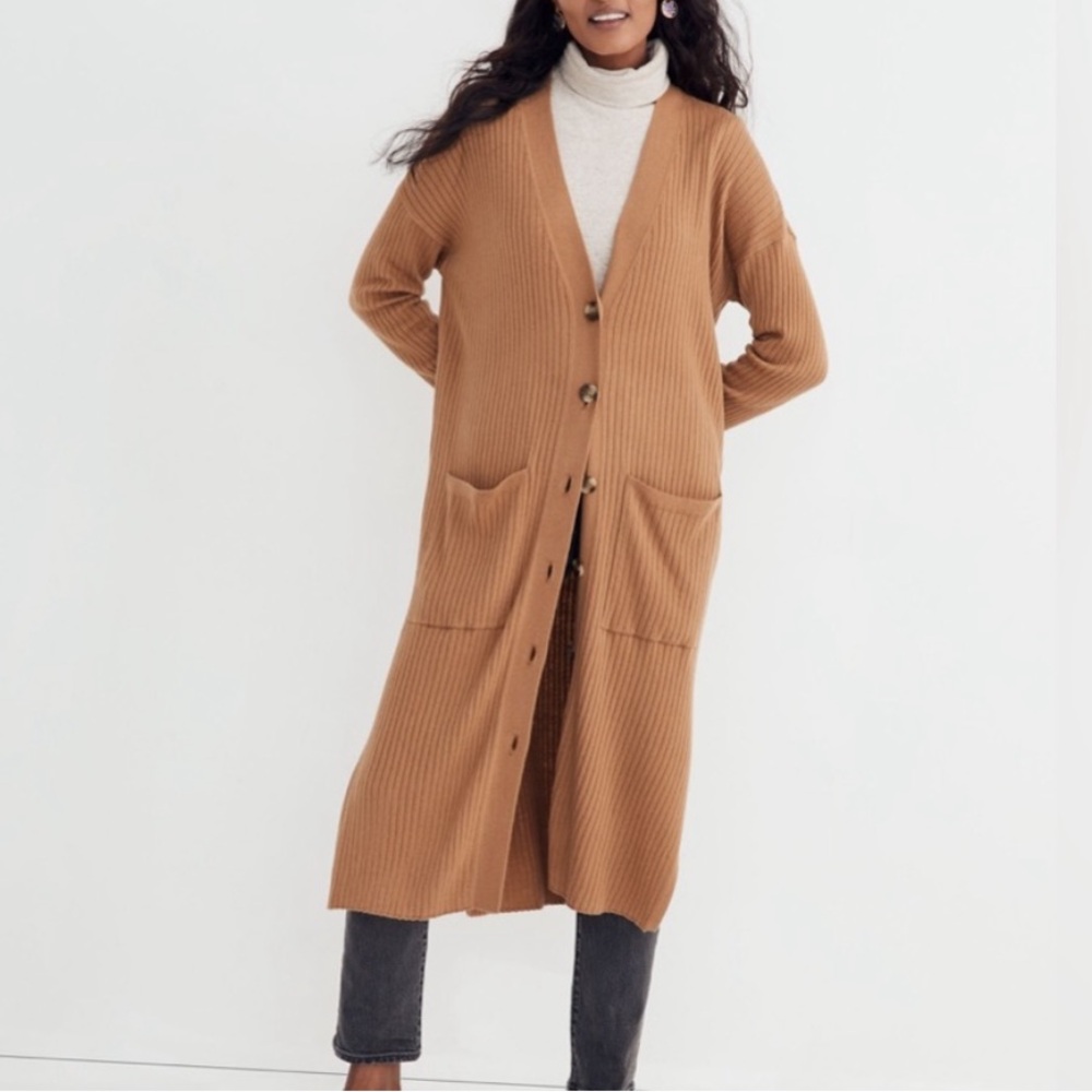 Madewell Duster Cardigan Sweater Camel XS NWT